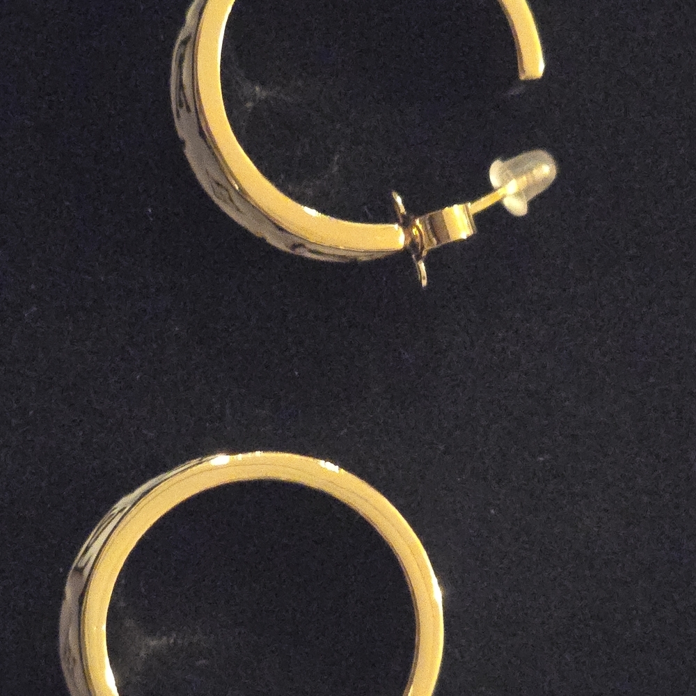 Gold and White Designer Earrings - Picture 12 of 13